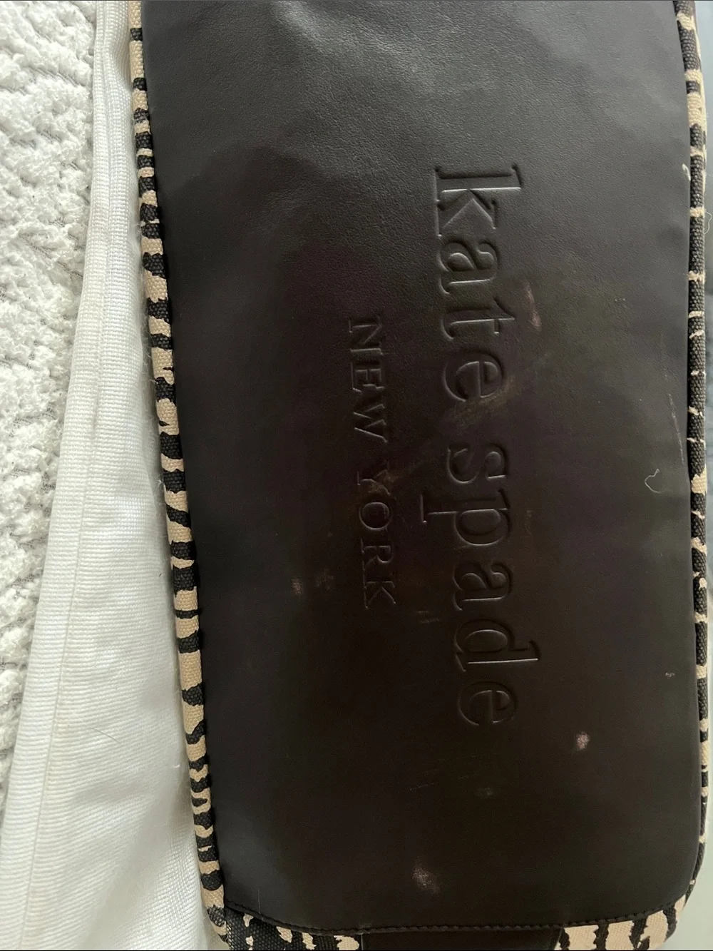 kate spade Zebra-Print Shoulder Bag in Black and Cream